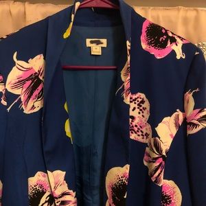 J Crew Floral buttonless blazer jacket